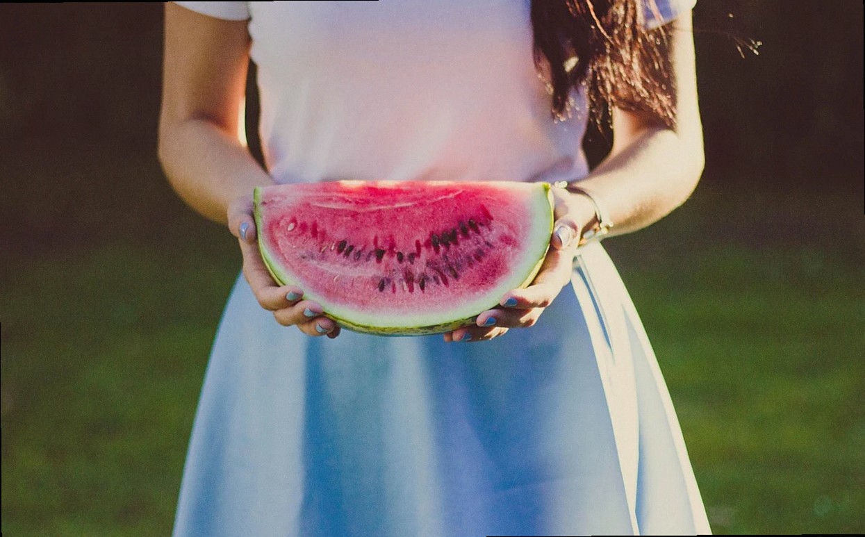 watermelon, fruit, nature, female, hands, person, holding, slice, cut, ripe, summer, fresh